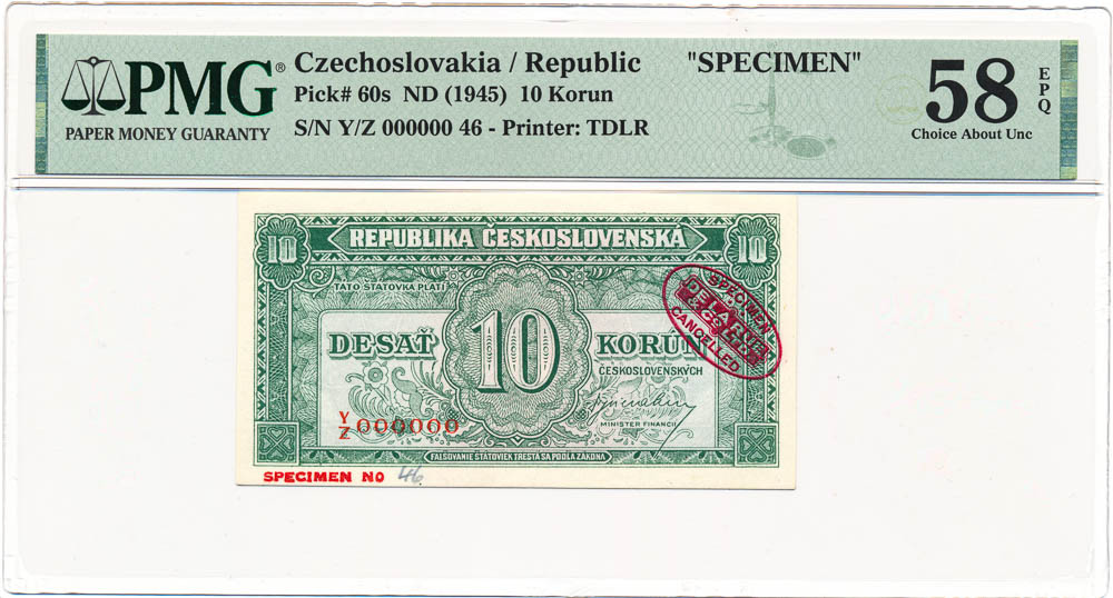 10 Koruna 1945 (annulus) - front