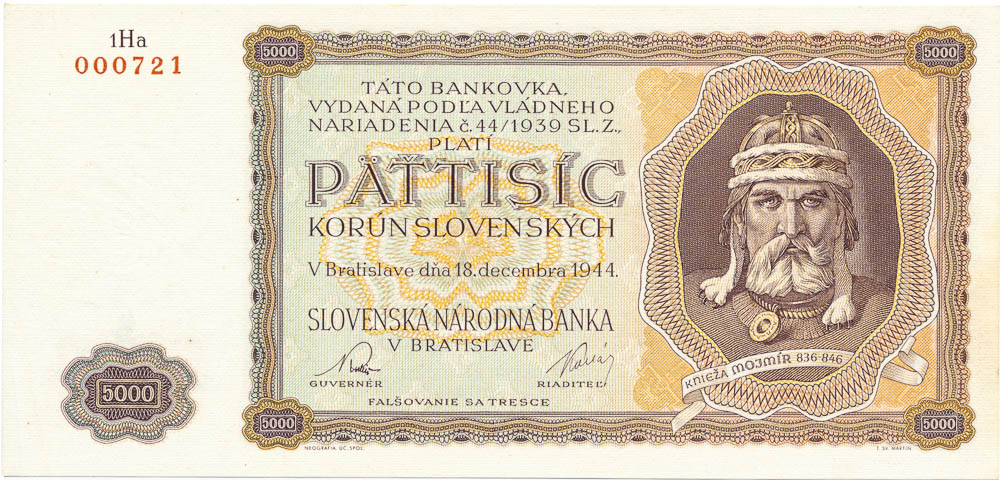 5000 Koruna 1944 - front