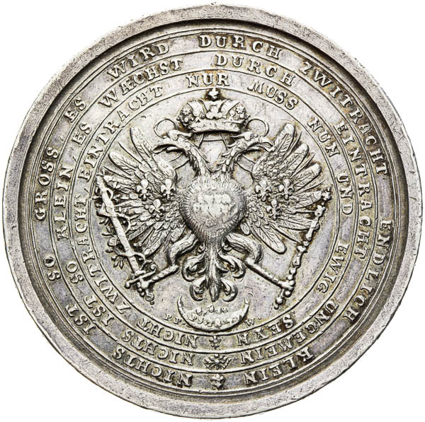 Strieborná medaila 1737 - reverz