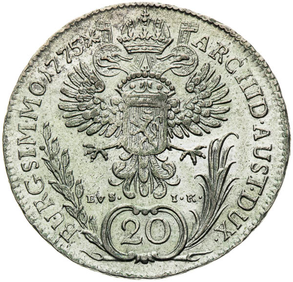 20 Grajciar 1775 - reverz