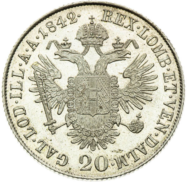 20 Grajciar 1842 - reverz
