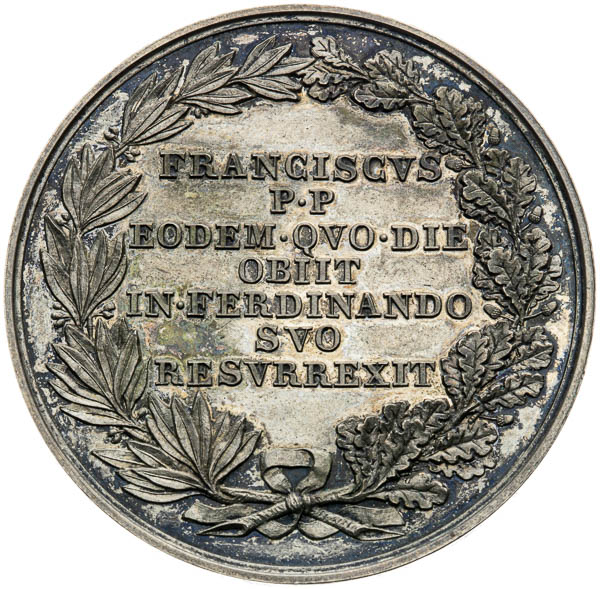 Strieborná medaila 1835 - reverz