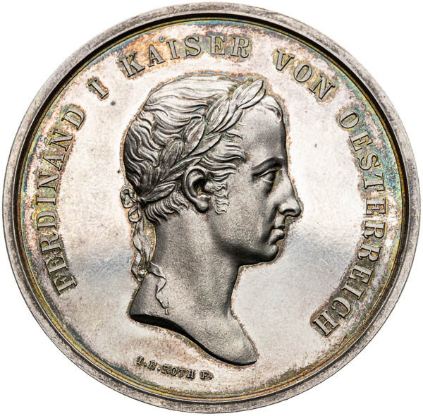 Strieborná medaila 1843 - averz