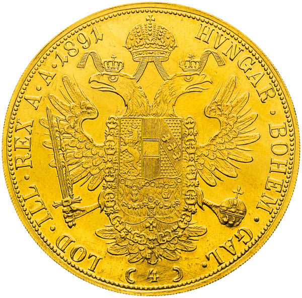 4 Dukát 1891 - reverz