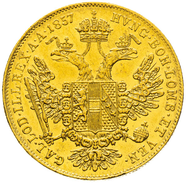 Dukát 1857 - reverz