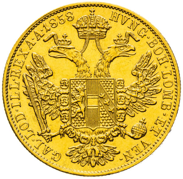 Dukát 1858 - reverz