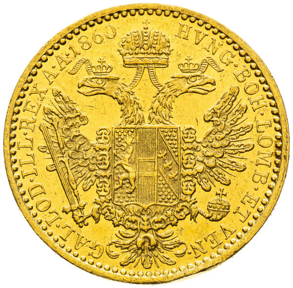 Dukát 1860 - reverz