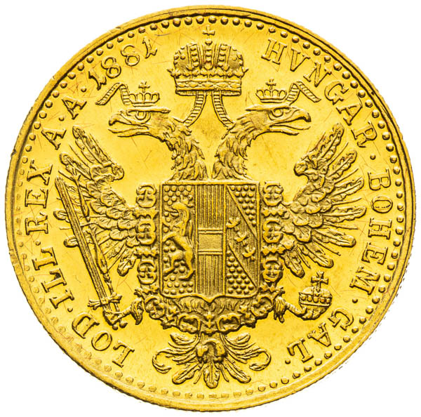 Dukát 1881 - reverz