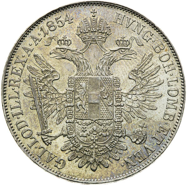 Konvenční toliar 1854 - reverz