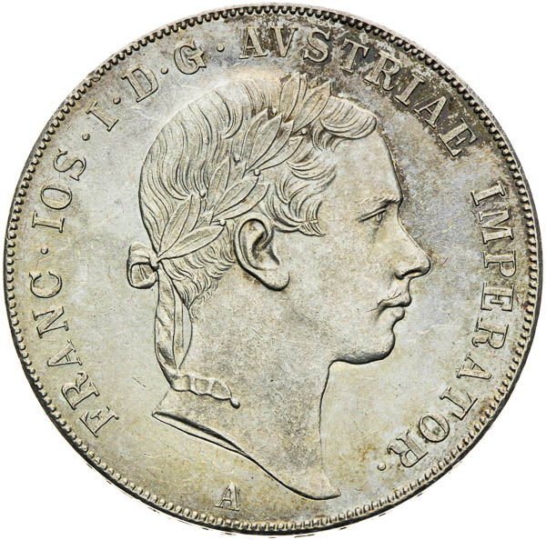 Konvenční toliar 1855 - averz