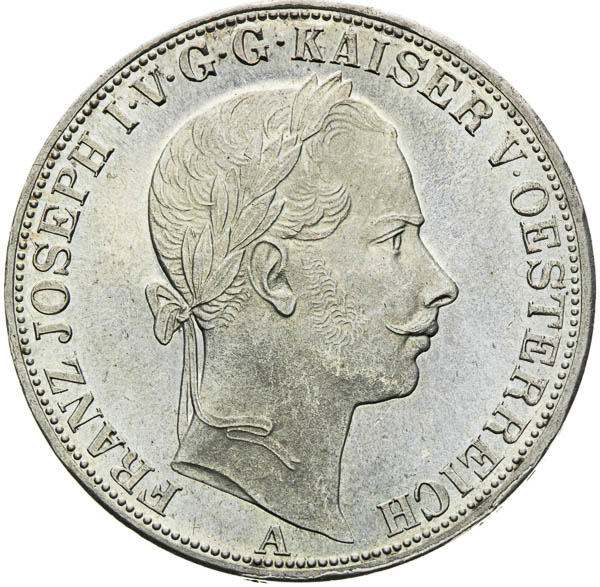 Spolkový toliar 1857 - averz