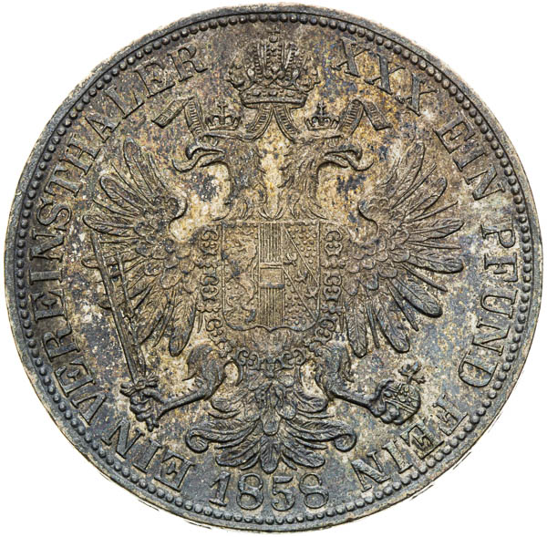 Spolkový toliar 1858 - reverz