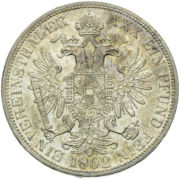 Spolkový toliar 1862 - reverz