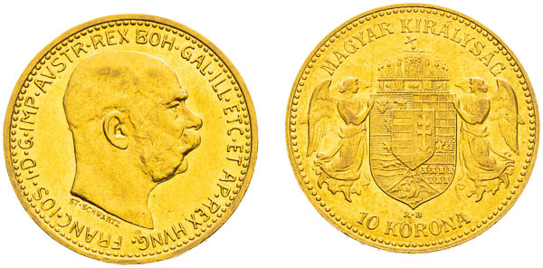 10 Korona 1907, 1910 (2 ks) - averz