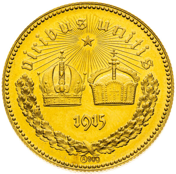 Zlatá medaila 1915 - reverz