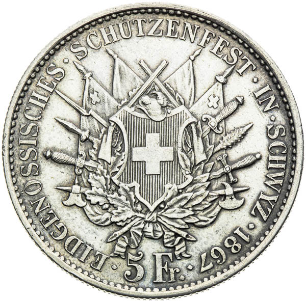 5 Frank 1867 - reverz