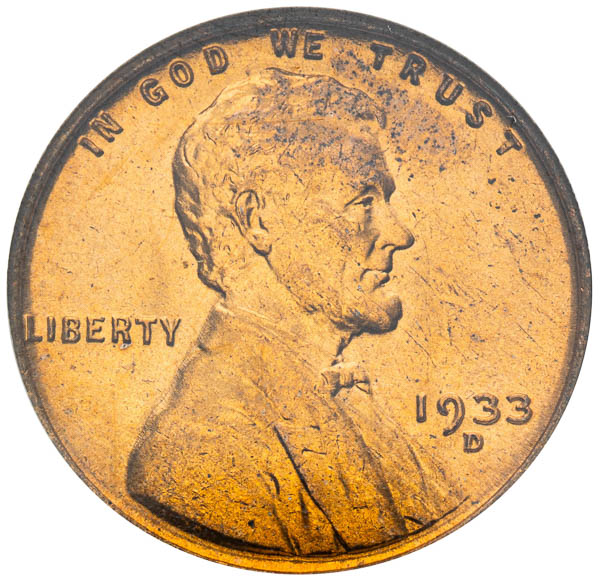 Cent 1933 D - averz