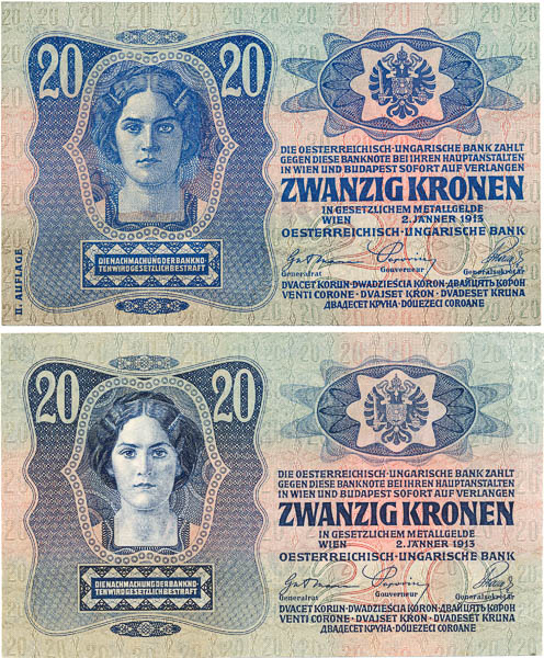 20 Corona 1913 (2 pcs) - back