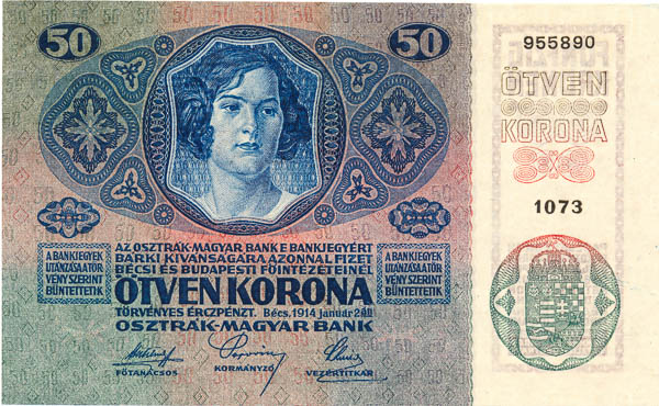 50 Corona 1914 s. 1073 - front