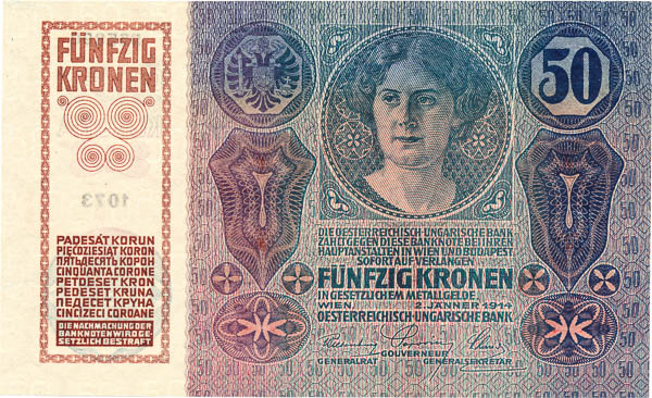50 Corona 1914 s. 1073 - back