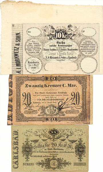 10, 20 Grajciar 1849 (3 ks) - averz