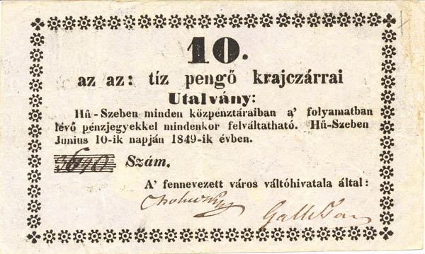 10 Grajciar 1849 - averz