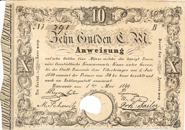 10 Gulden 1849 - averz