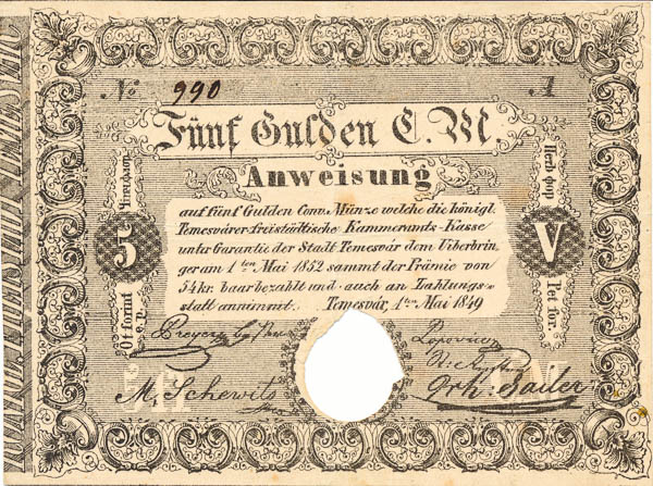 5 Gulden 1849 - averz