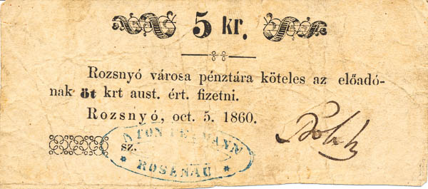 5 Grajciar 1860 - averz