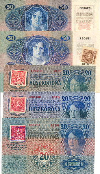 Lot bankovek (5 ks) - avers