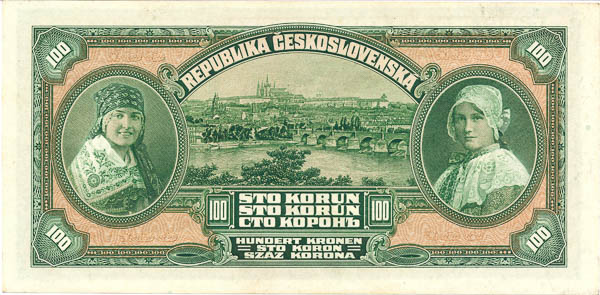 100 Koruna 1920 F - back