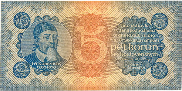 5 Koruna 1921 s. 3 - back