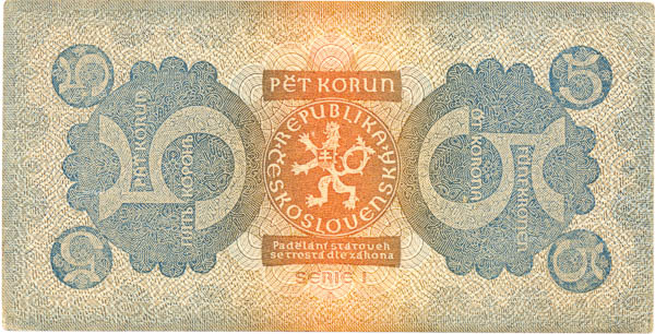 5 Koruna 1921 s. 1 - front