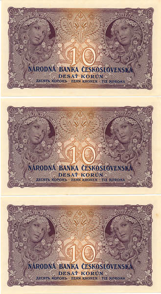 10 Kč 1927 N 062 (postupka 3 ks) - revers