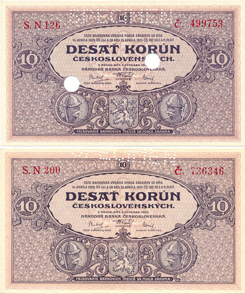 10 Kč 1927 (2 ks) - avers