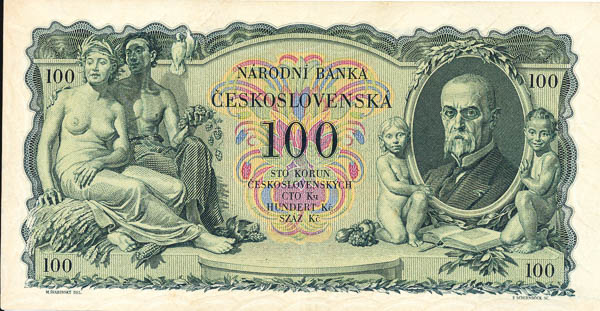 100 Kč 1931 Ob - reverz