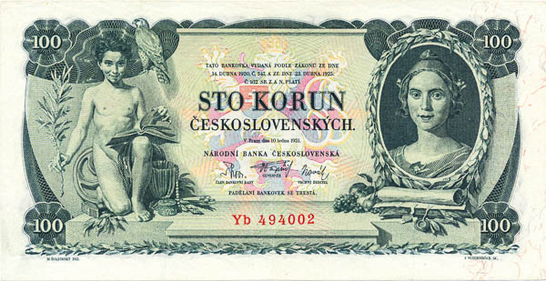 100 Kč 1931 Yb - averz