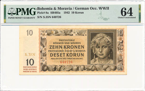 10 Koruna 1942 s. 35 N - front