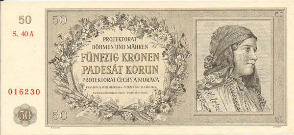 50 Koruna 1944 s. 40 A - front