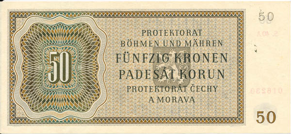 50 Koruna 1944 s. 40 A - back