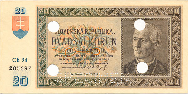 20 Ks 1939 Cb 54 (perforovaná) - averz