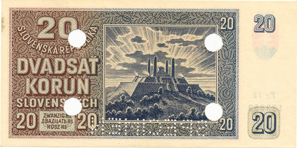 20 Ks 1939 Fg 12 (perforovaná) - reverz