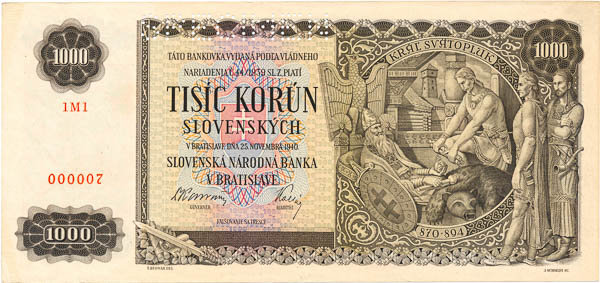 1000 Ks 1940 1M1 (perforovaná) - avers
