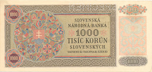 1000 Ks 1940 1M1 (perforovaná) - revers