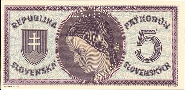 5 Ks (1945) D 002 (perforovaná) - avers
