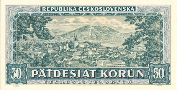 50 Kčs 1948 A 36 (perforovaná) - reverz