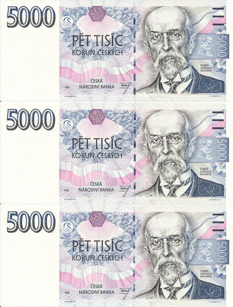 5000 Kč 1993 A 21 (postupka 3 ks) - averz