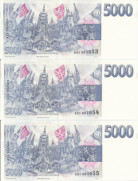 5000 Kč 1993 A 21 (postupka 3 ks) - reverz