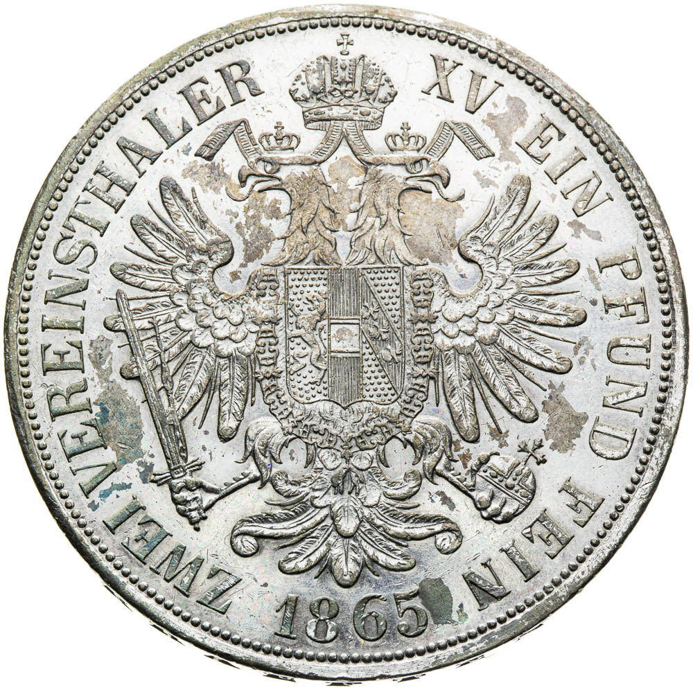 Spolkový 2 tolar 1865 - revers