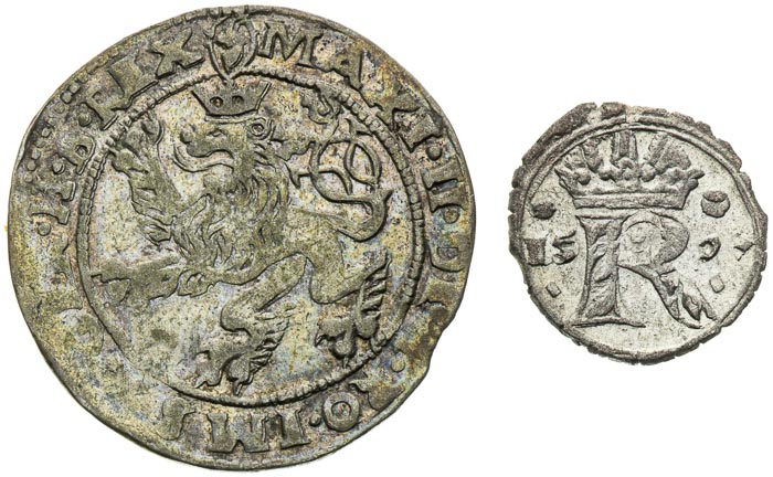 Bílý groš, Malý peníz (Rudolf II.) (2 ks) - avers